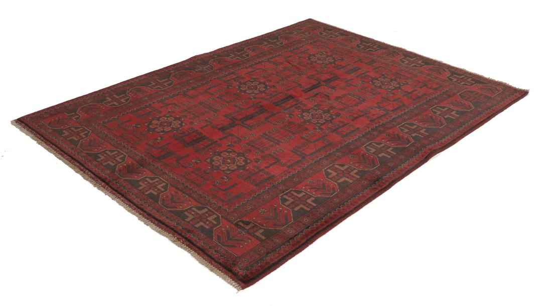 Afghan Khal Mohammadi - Black / Dark red - 151 x 198 cm
