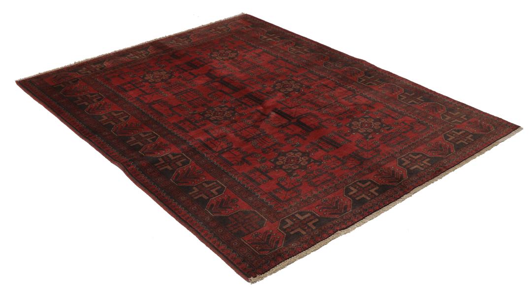 Afghan Khal Mohammadi - Black / Dark red - 151 x 198 cm
