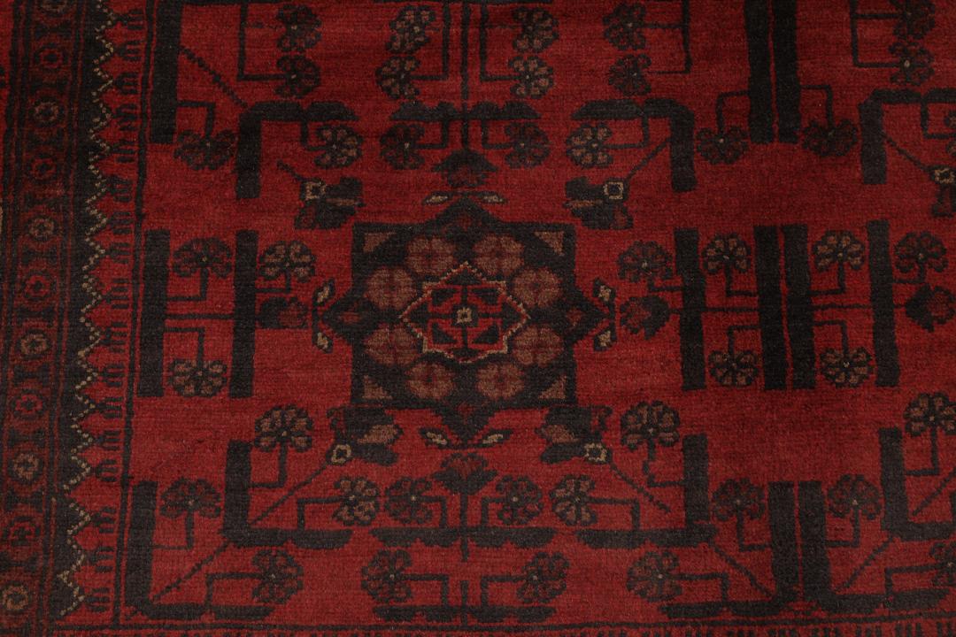 Afghan Khal Mohammadi - Black / Dark red - 151 x 198 cm