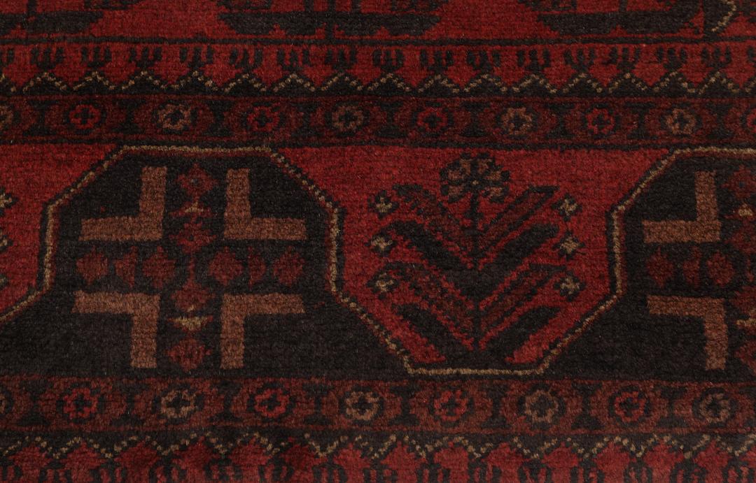 Afghan Khal Mohammadi - Black / Dark red - 151 x 198 cm