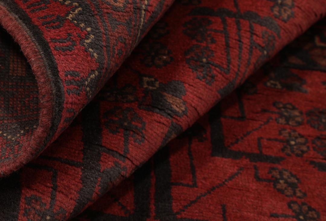 Afghan Khal Mohammadi - Black / Dark red - 151 x 198 cm