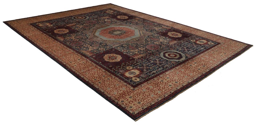 Handgeknoopt Mamluk tapijt uit Afghanistan in multicolour tinten