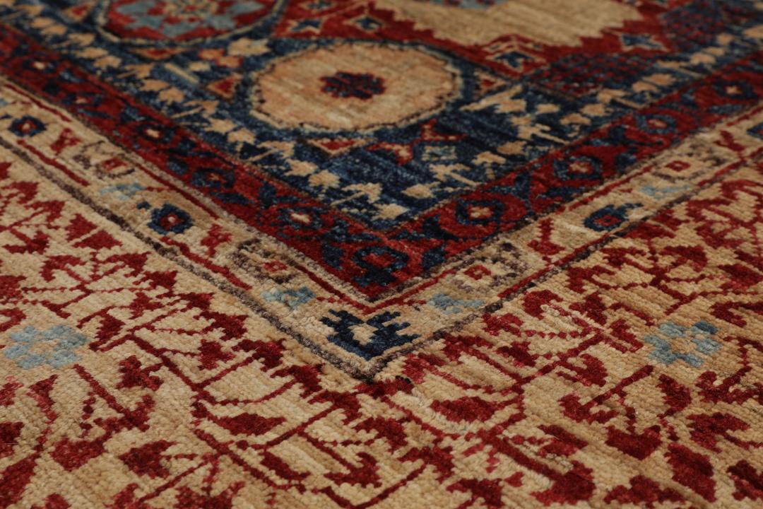 Handgeknoopt Mamluk tapijt uit Afghanistan in multicolour tinten