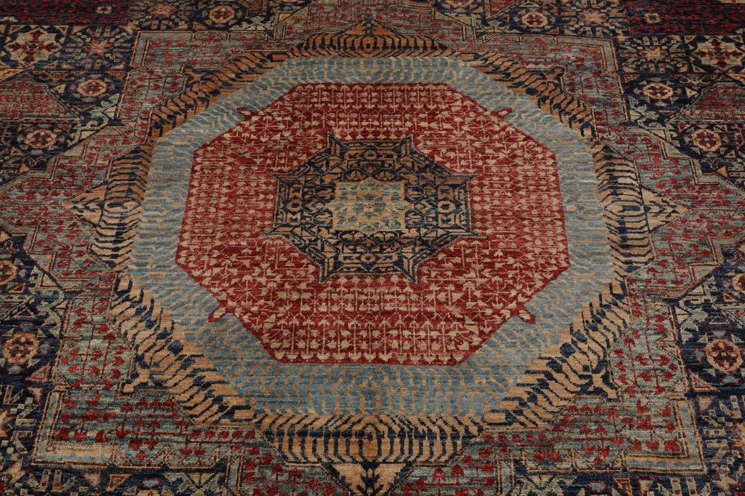 Handgeknoopt Mamluk tapijt uit Afghanistan in multicolour tinten