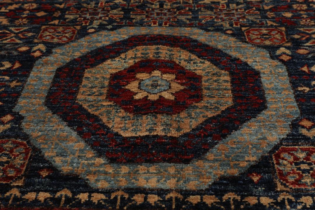 Handgeknoopt Mamluk tapijt uit Afghanistan in multicolour tinten
