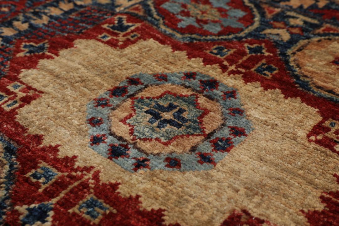 Handgeknoopt Mamluk tapijt uit Afghanistan in multicolour tinten
