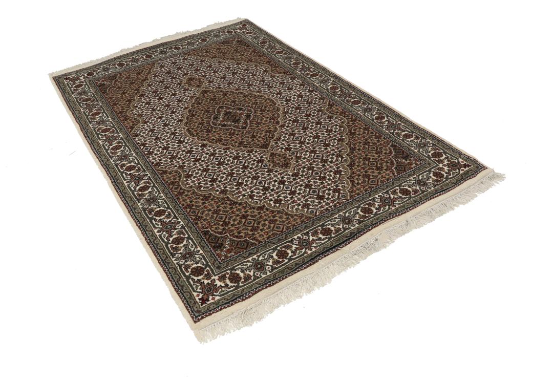 Handgeknoopt Tabriz-tapijt uit India in bruine tinten