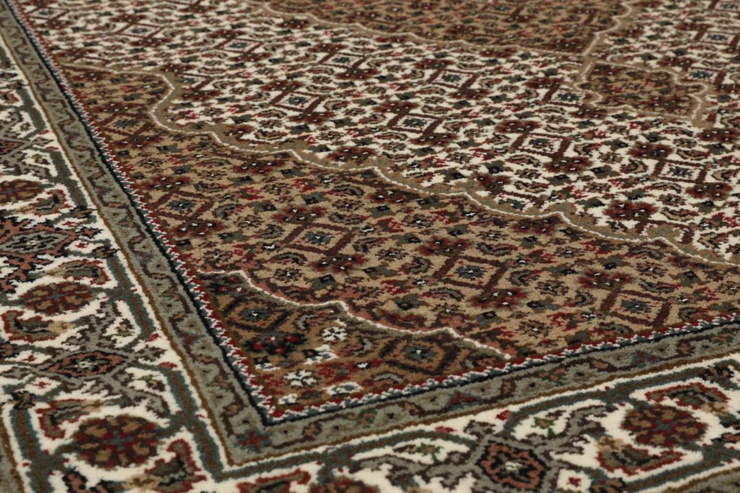 Handgeknoopt Tabriz-tapijt uit India in bruine tinten