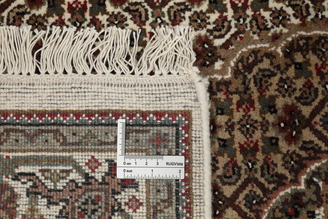 Handgeknoopt Tabriz-tapijt uit India in bruine tinten