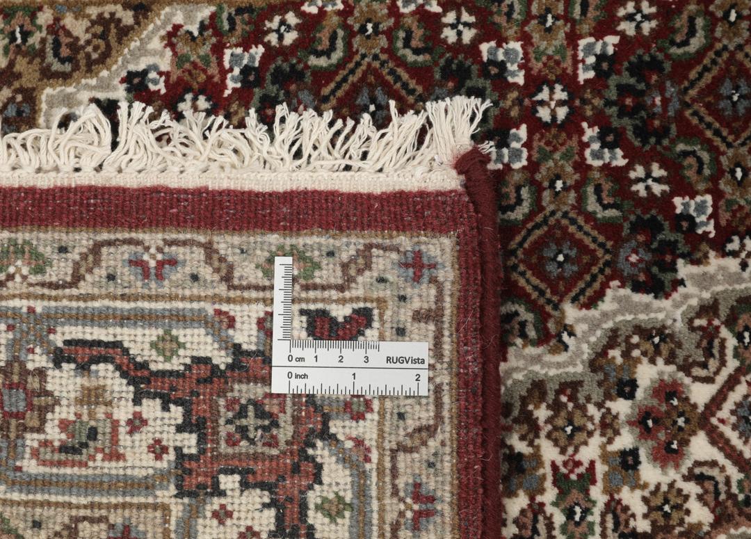Ręcznie tkany dywan typu Tabriz z Indii w odcieniach czerwieni i beżu z centralnym medalionem