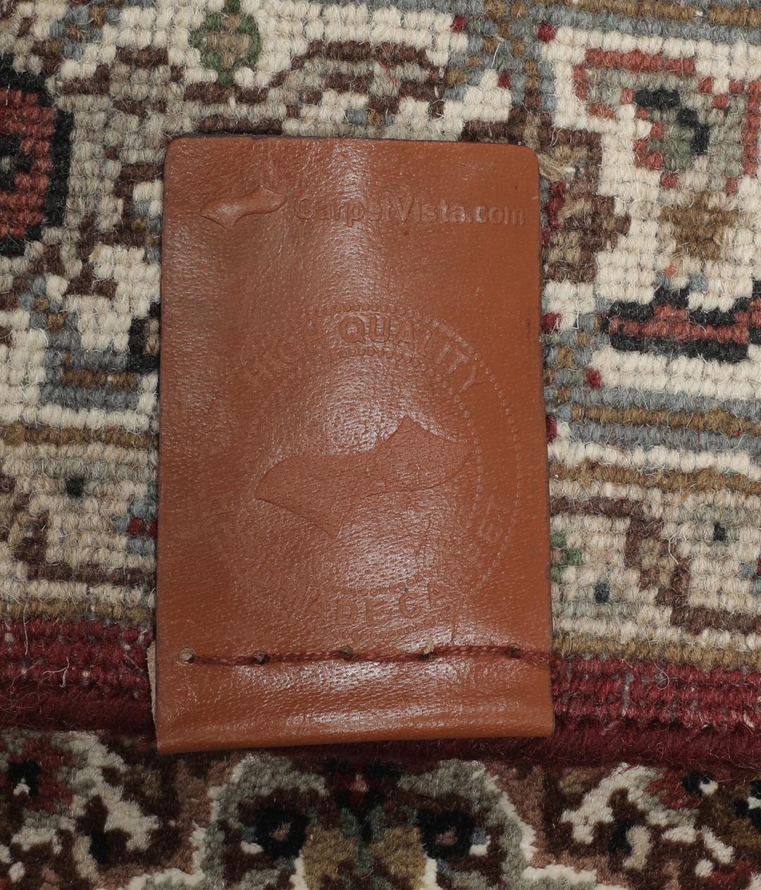Ręcznie tkany dywan typu Tabriz z Indii w odcieniach czerwieni i beżu z centralnym medalionem