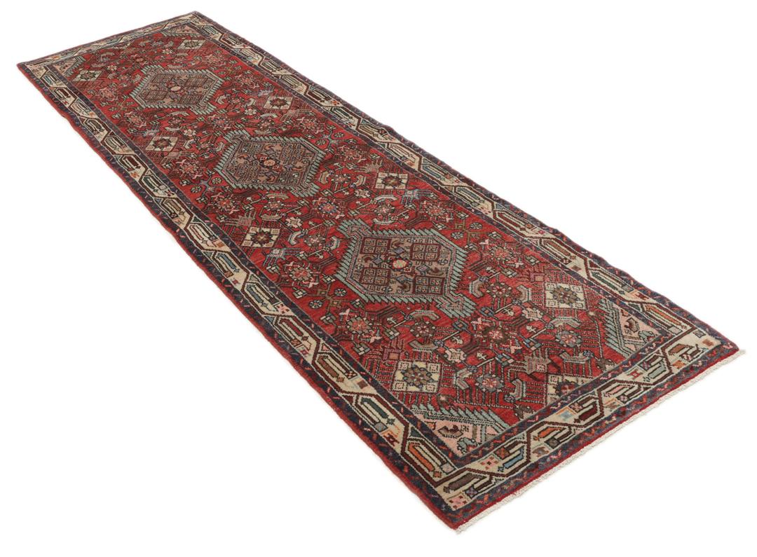 Hamadan - Mørkerød / Sort - 83 x 284 cm