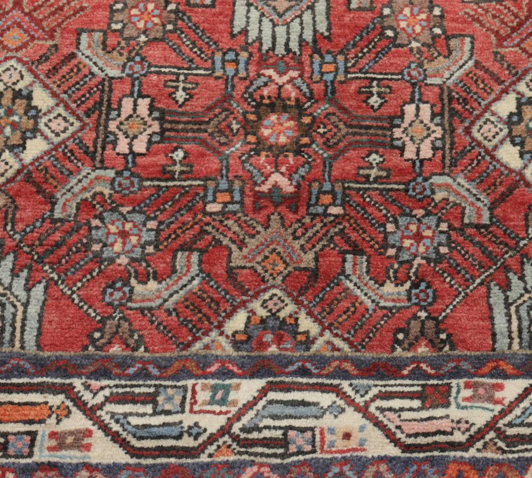 Hamadan - Mørkerød / Sort - 83 x 284 cm