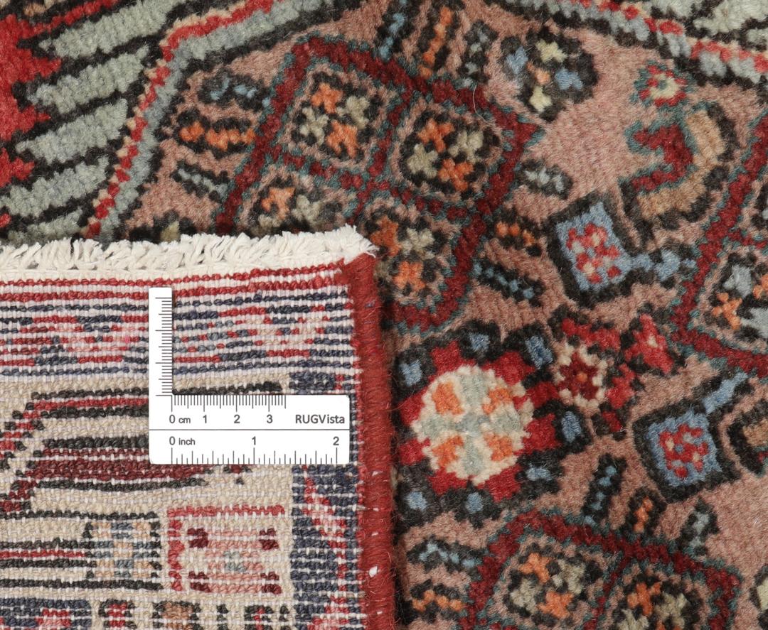Hamadan - Mørkerød / Sort - 83 x 284 cm