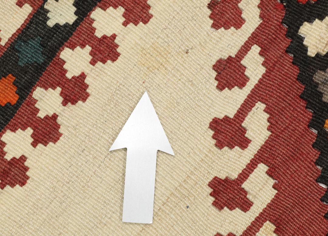 Vintage handgeweven Kelim-tapijt uit het Midden-Oosten met veelkleurige geometrische patronen