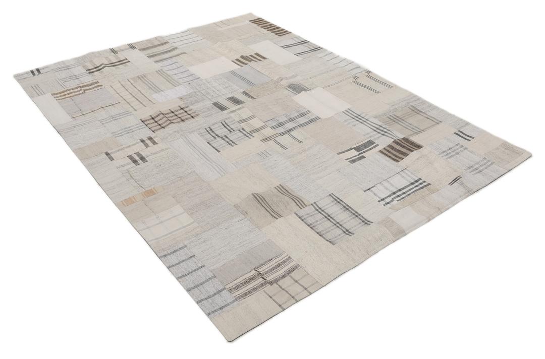 Kelim Patchwork - Lysegrå / Beige - 171 x 230 cm