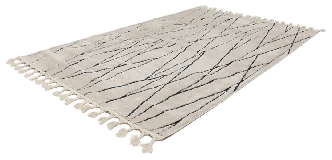 Kenitra - Cream white / Black - 140 x 200 cm
