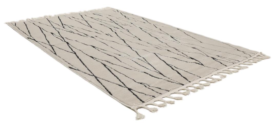 Kenitra - Cream white / Black - 140 x 200 cm