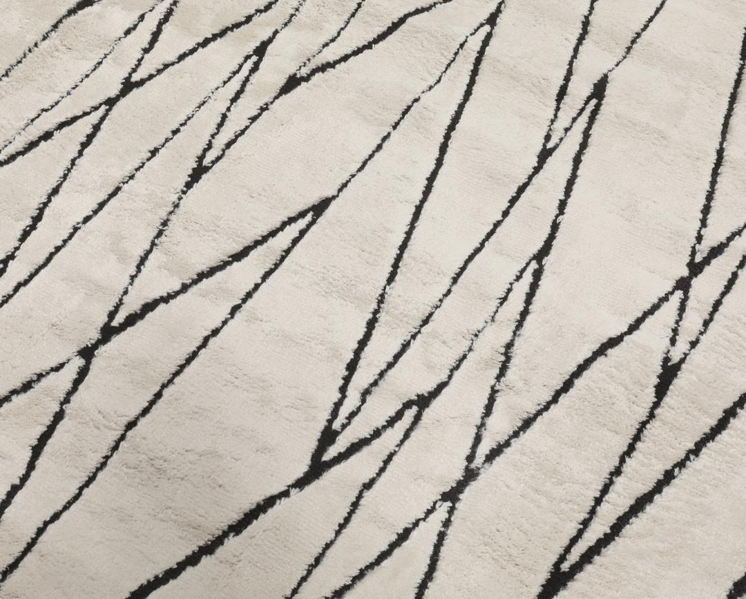 Kenitra - Cream white / Black - 140 x 200 cm