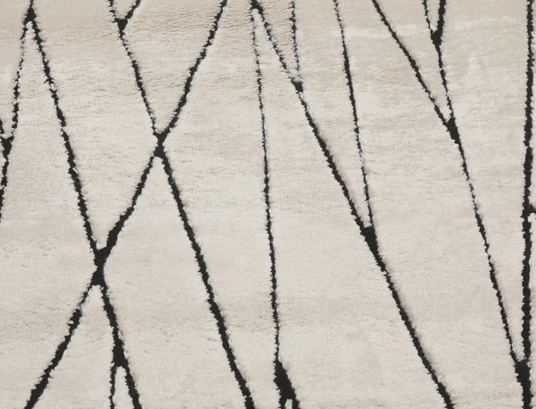 Kenitra - Cream white / Black - 140 x 200 cm