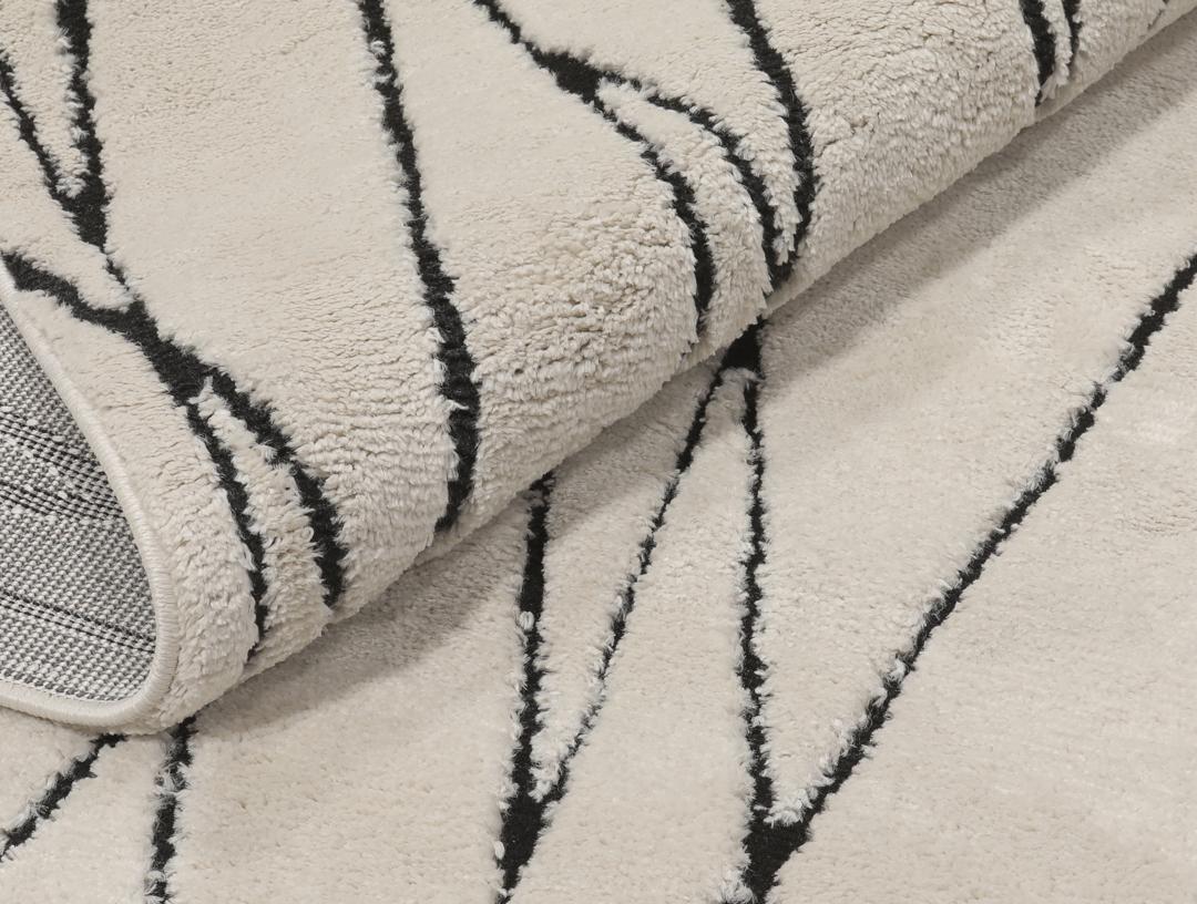Kenitra - Cream white / Black - 140 x 200 cm