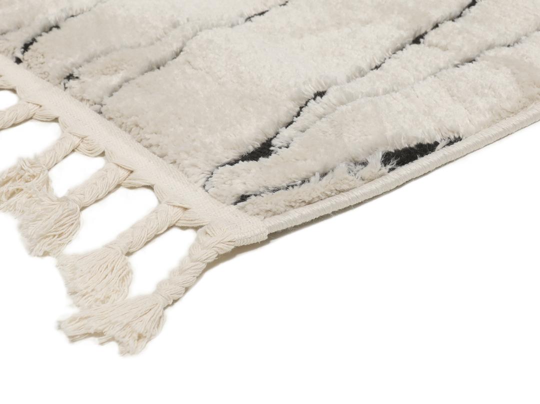 Kenitra - Cream white / Black - 140 x 200 cm