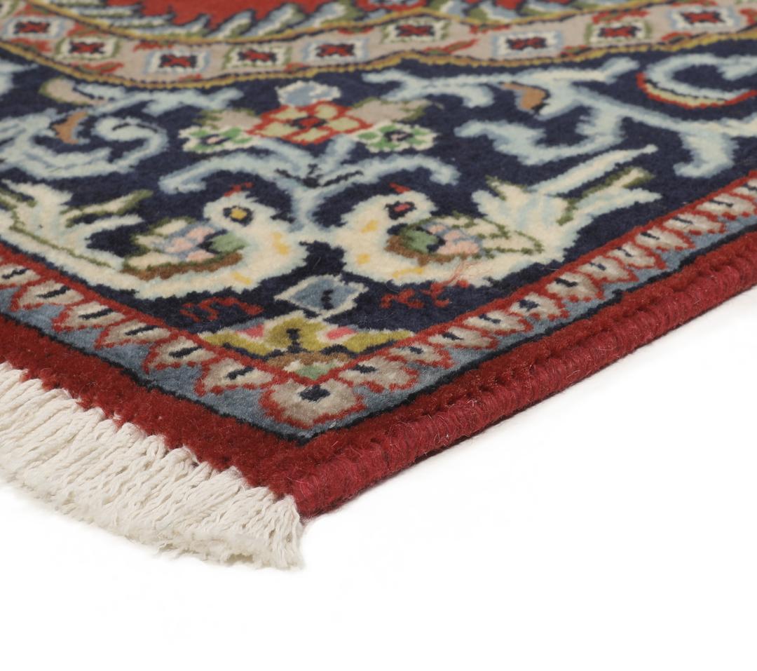 Tapis Mehraban du Moyen-Orient noué main en rouge et bleu avec des motifs d'oiseaux