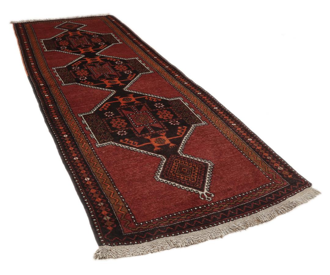 Antieke Shirvan wollen loper met geometrische medaillons in rood en zwart uit Turkije