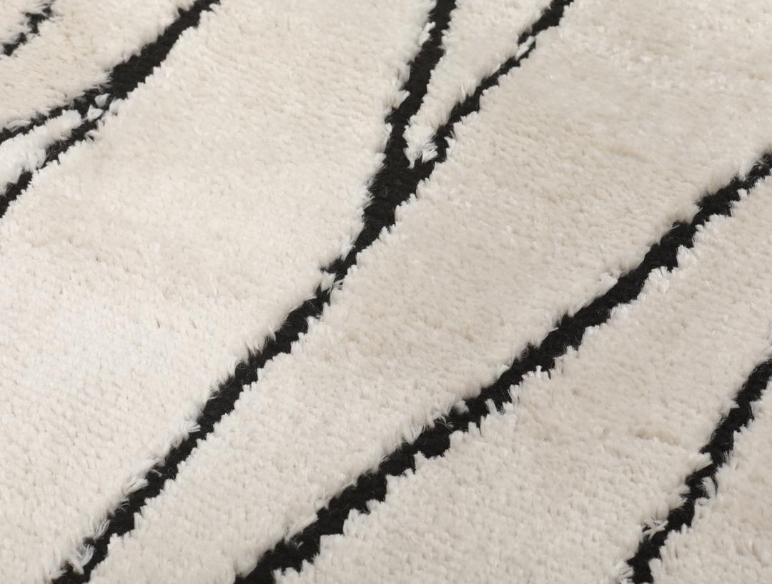 Kenitra - Cream white / Black - 140 x 200 cm