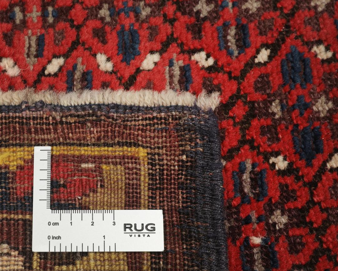 Antiek Shirvan-tapijt uit Azerbeidzjan in rood met geometrische motieven