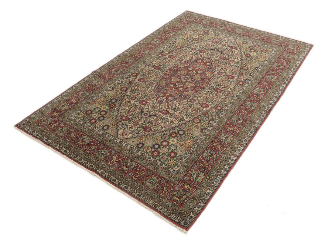 Håndlavet Tabriz-tæppe fra Persien i flerfarvet design