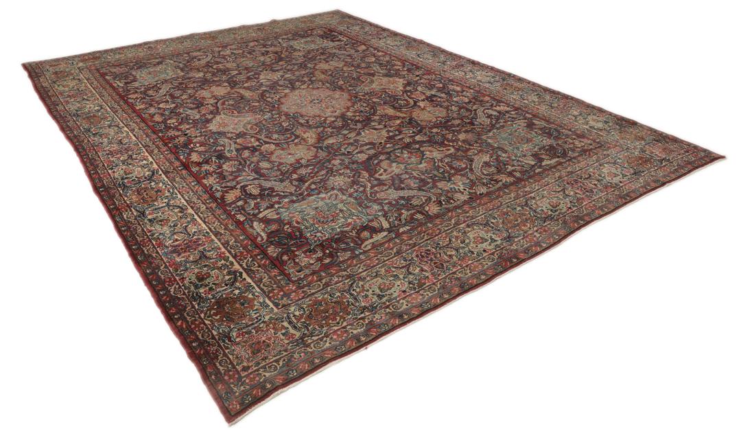Handgeknoopt tapijt uit Persia in rood