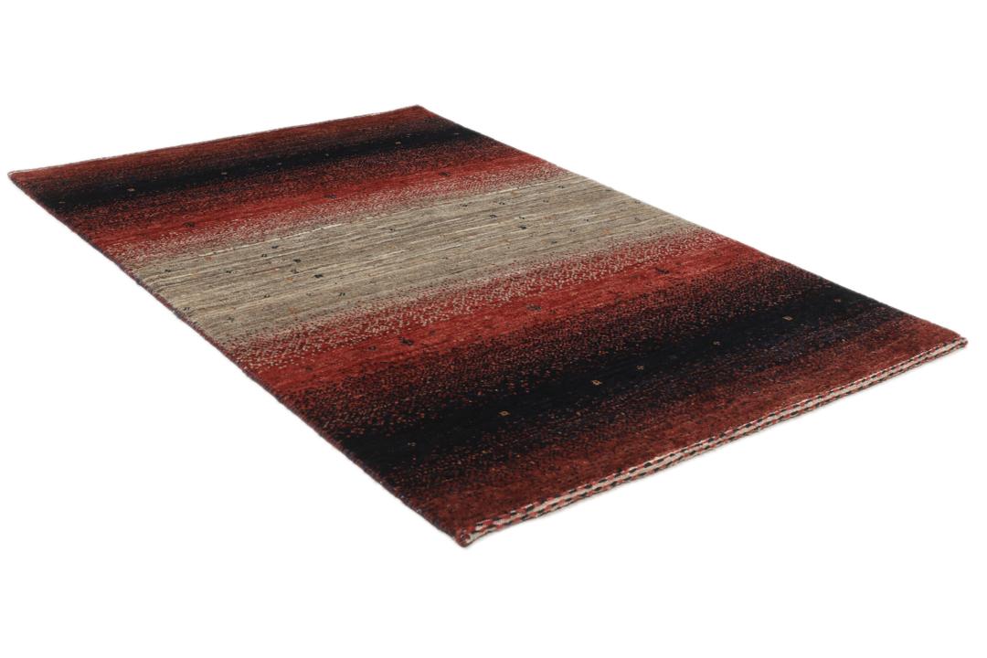 Tapis en laine Loribaft noué main provenant du Moyen-Orient dans des tons rouge et beige