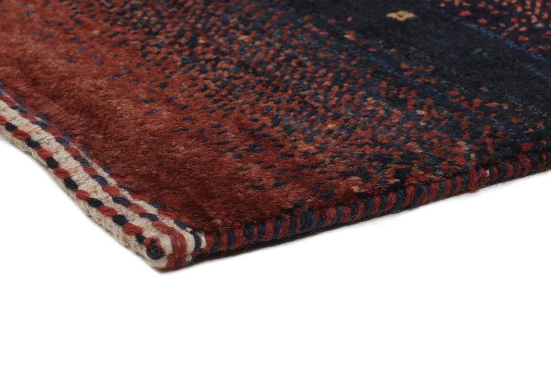 Tapis en laine Loribaft noué main provenant du Moyen-Orient dans des tons rouge et beige
