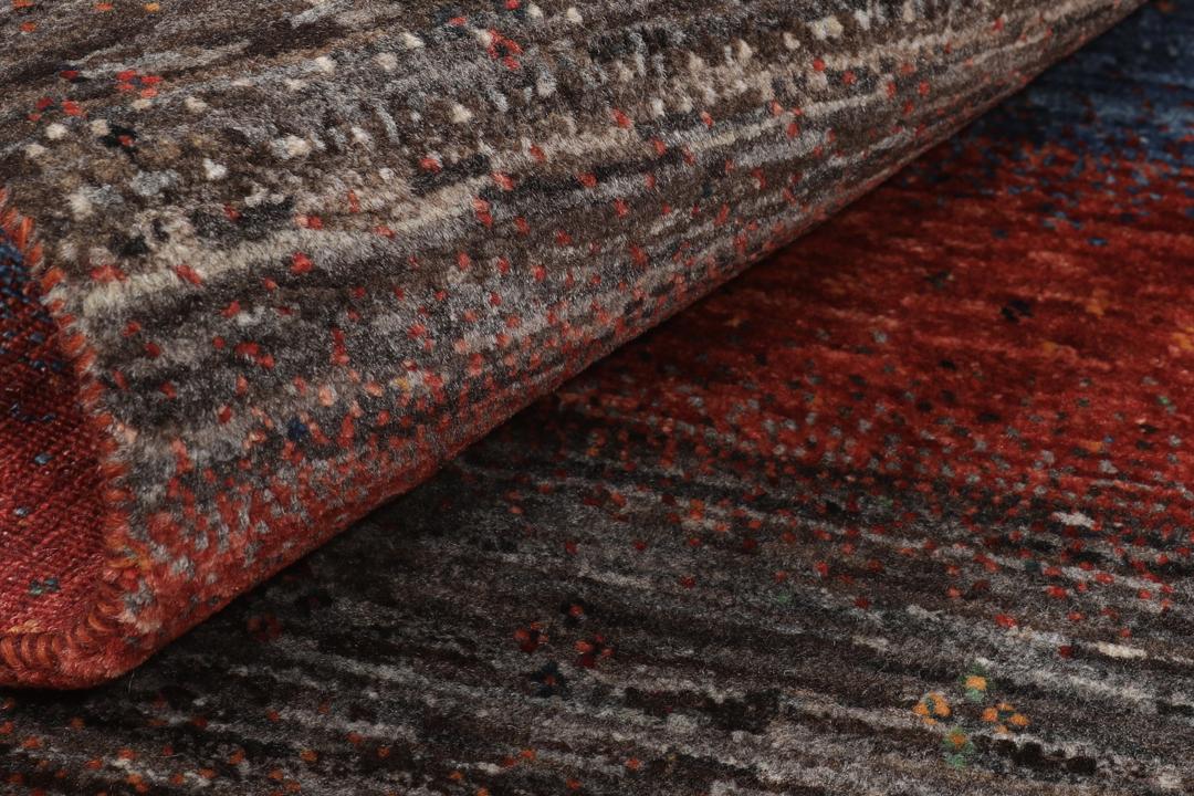 Handgeknoopt wollen Loribaft Fine tapijt uit het Midden-Oosten in veelkleurige strepen
