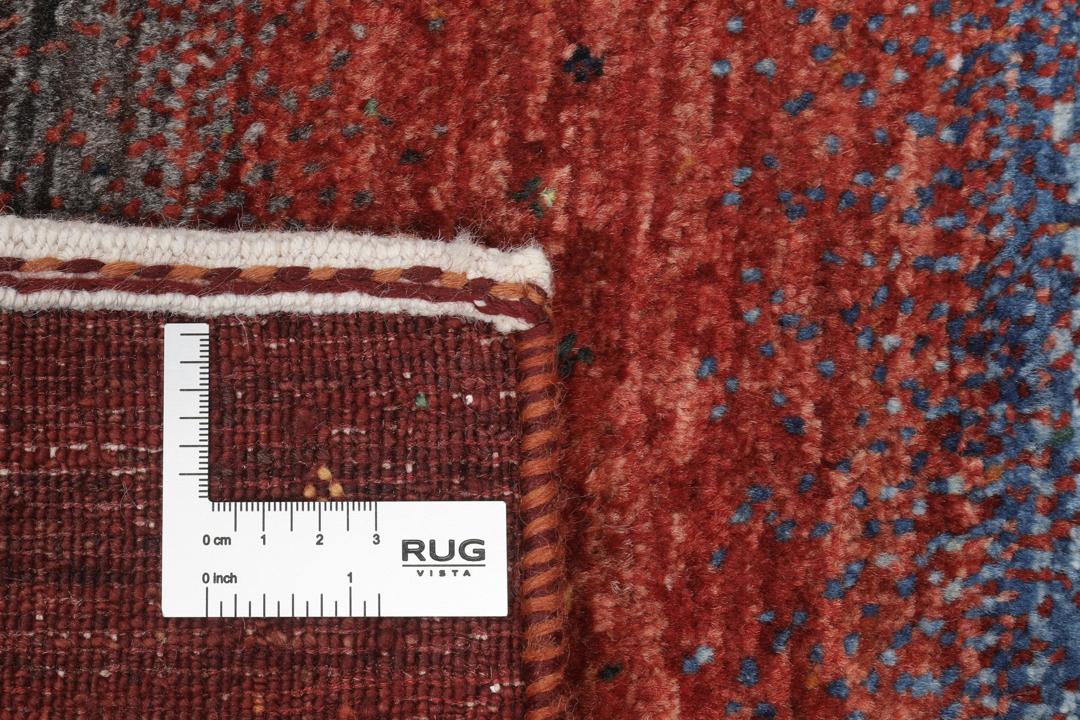 Handgeknoopt wollen Loribaft Fine tapijt uit het Midden-Oosten in veelkleurige strepen