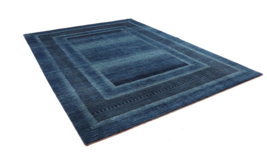 Hand-knotted blue Loribaft Fine rug from the Middle East