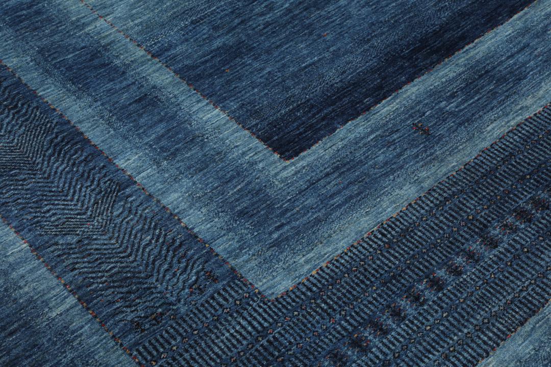 Hand-knotted blue Loribaft Fine rug from the Middle East