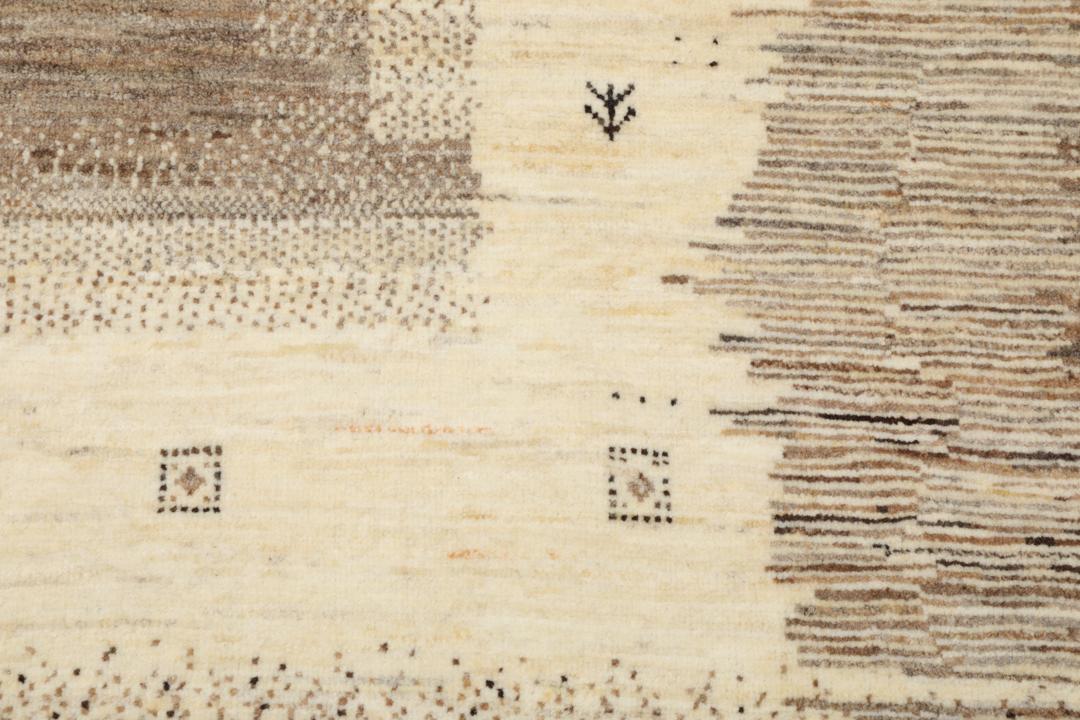 Hand-knotted Loribaft Fine rug from the Middle East in beige and brown tones