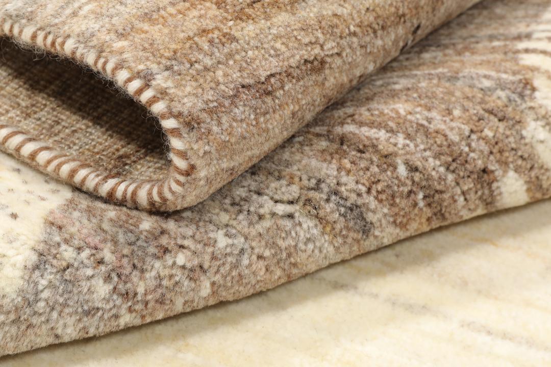 Hand-knotted Loribaft Fine rug from the Middle East in beige and brown tones