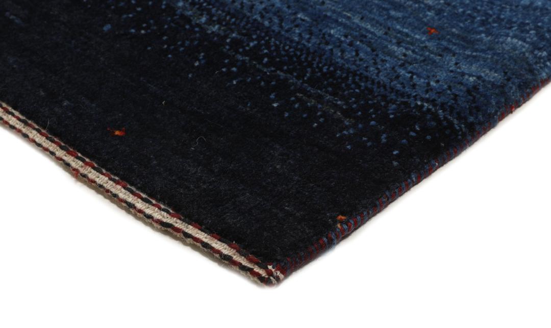 Hand-knotted Loribaft Fine rug from the Middle East in dark-blue and black tones