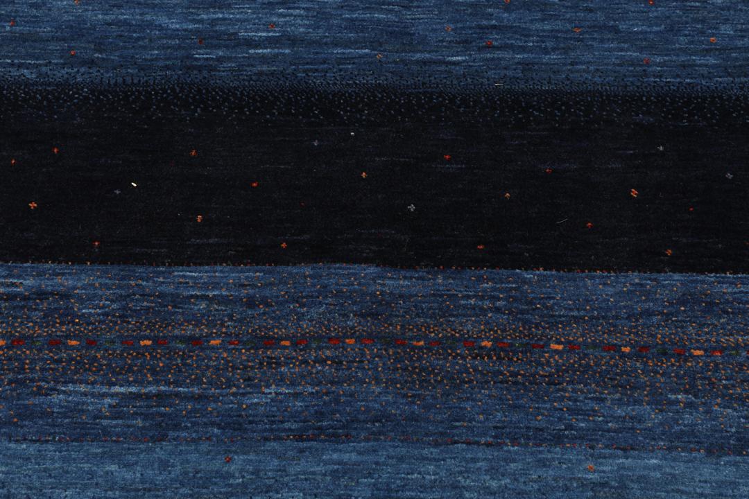 Hand-knotted Loribaft Fine rug from the Middle East in dark-blue and black tones