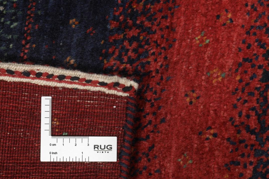 Håndknyttet Loribaft Fine tæppe fra Mellemøsten i røde og grønne toner