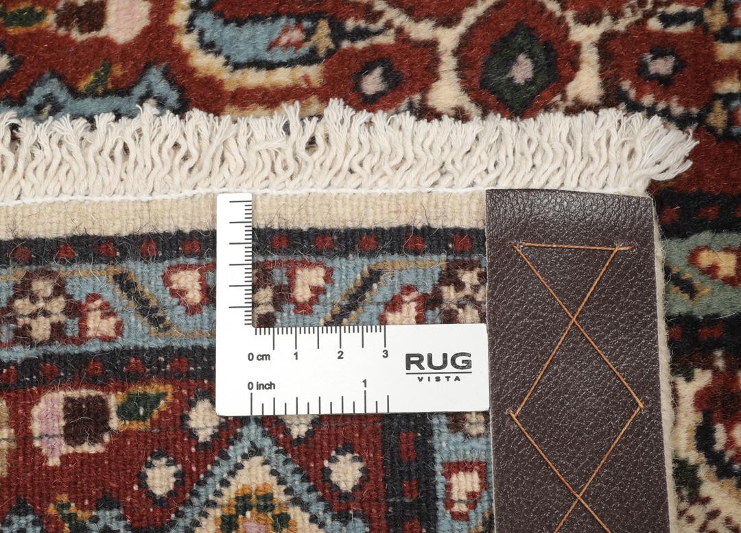 Handgeknoopte Moud loper met ingewikkelde bloemmotieven in multicolor