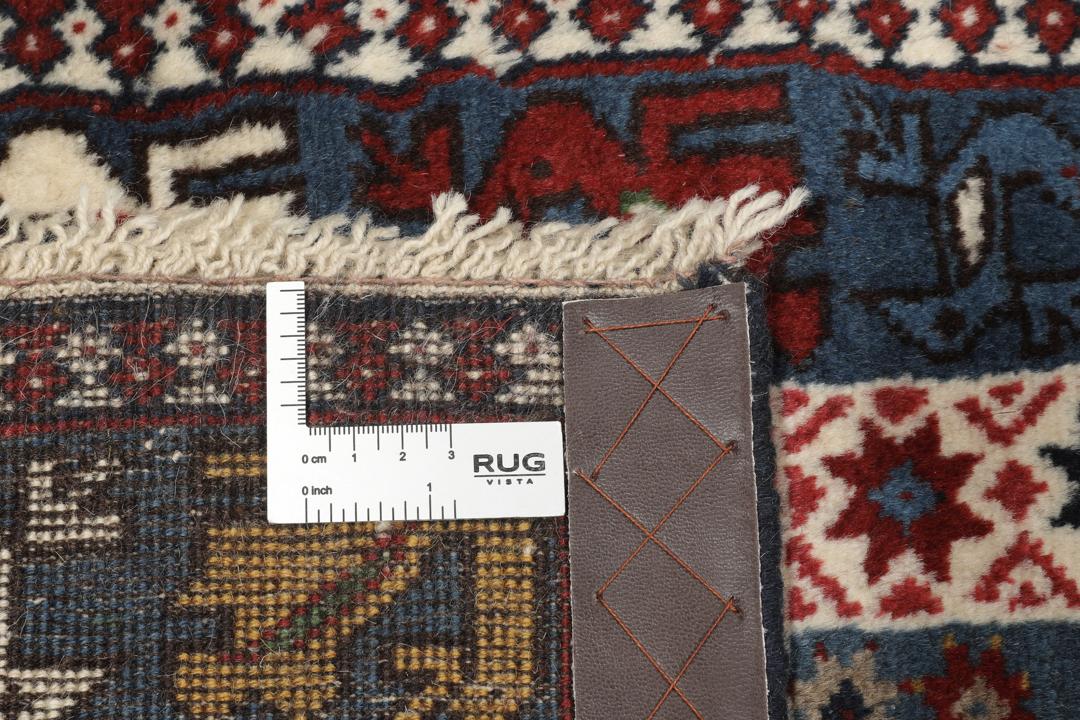 Håndknyttet Yalameh-løber med geometriske mønstre i uld i mange farver
