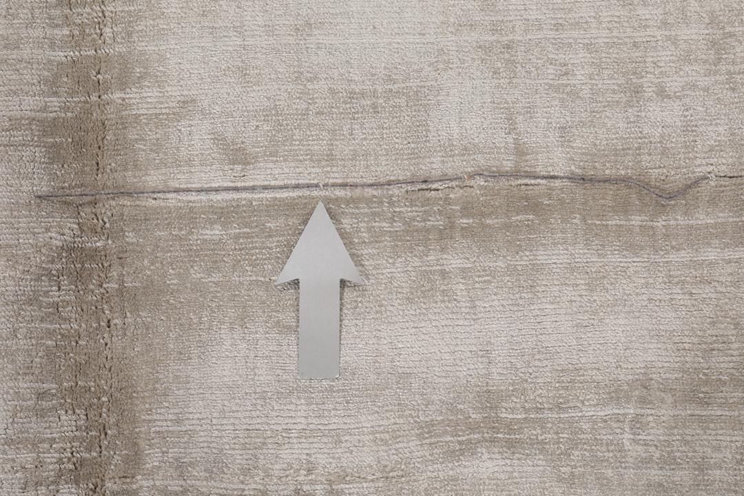 Vierkant handgeweven tapijt uit India in beige