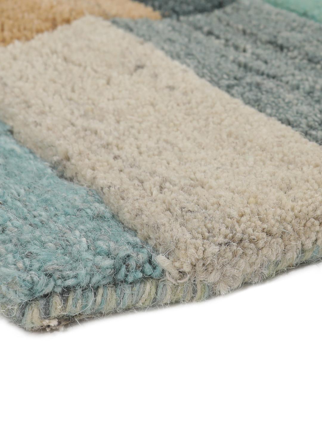 Spectrum Rug Check Rug Spectrum - Blue / Green 250 x 350 cm Wool Rug - Rugvista