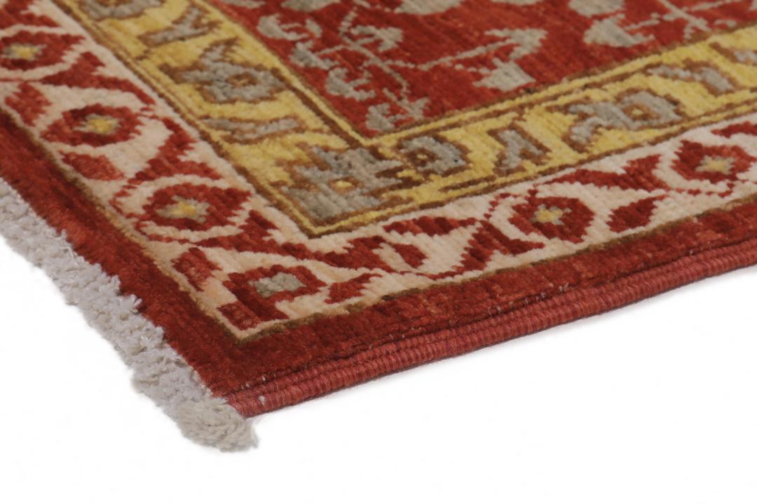 Handgeknoopt Mamluk-tapijt uit Afghanistan in tinten rood en blauw