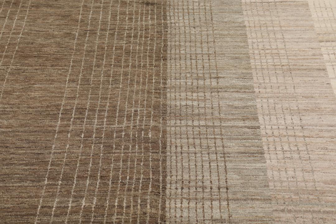 Ręcznie tkany afgański dywan Gabbeh Modern w odcieniach brązu
