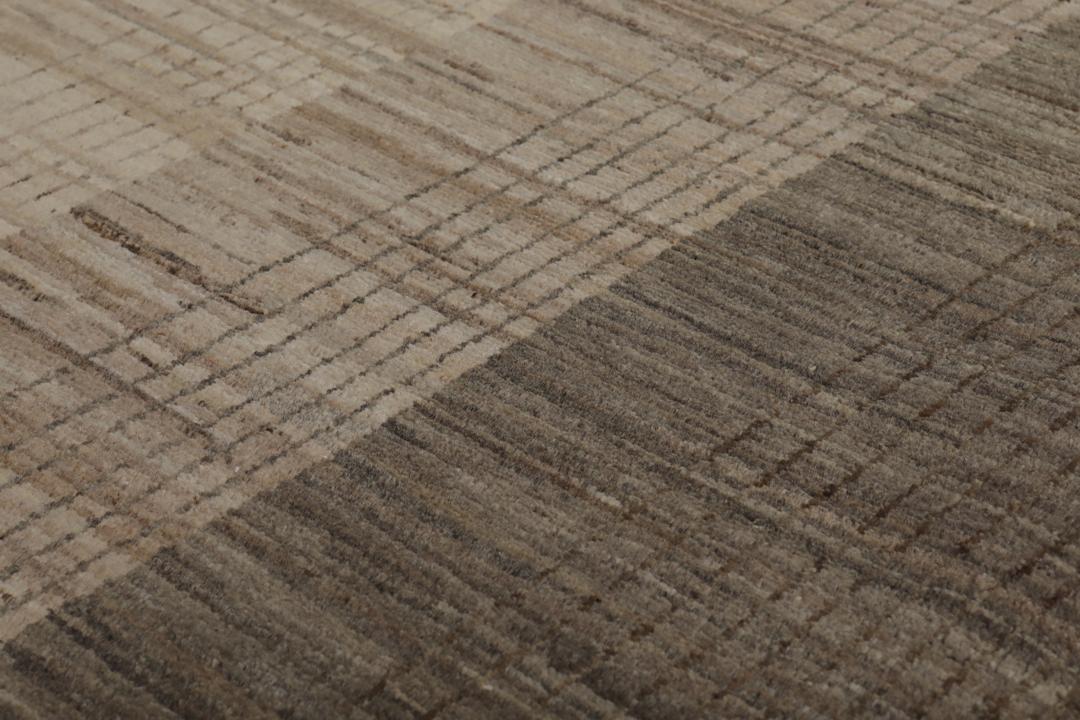 Ręcznie tkany afgański dywan Gabbeh Modern w odcieniach brązu